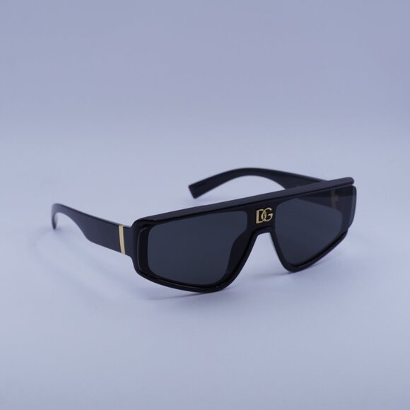 Dolce & Gabbana DG6177 501/87 Sunglasses Black Shield Frame, Grey Lenses main image 13